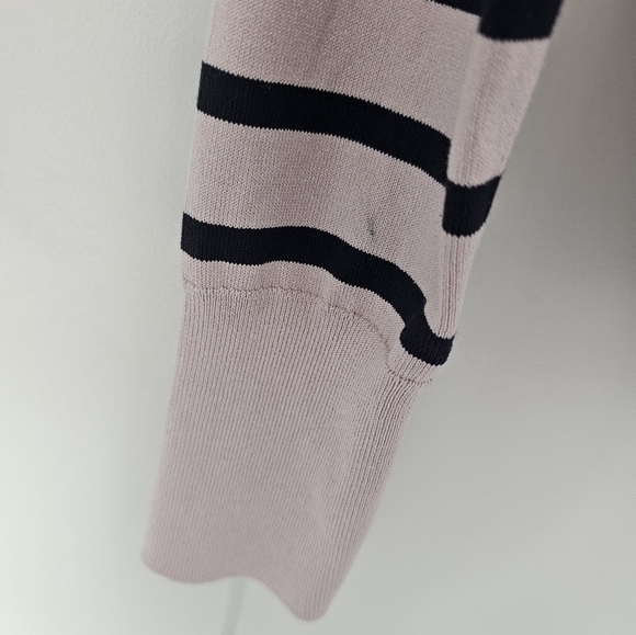 Express Striped Sweater Pink-Lavender & Black Fitted Knit Pullover Women’s Small - Picture 4 of 8